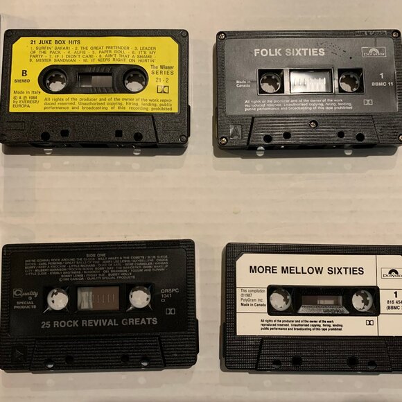 Rock n Roll 6 Cassette Tape Lot - Oldies, 50s, 60s, Juke Box Hits, Folk - Picture 4 of 6